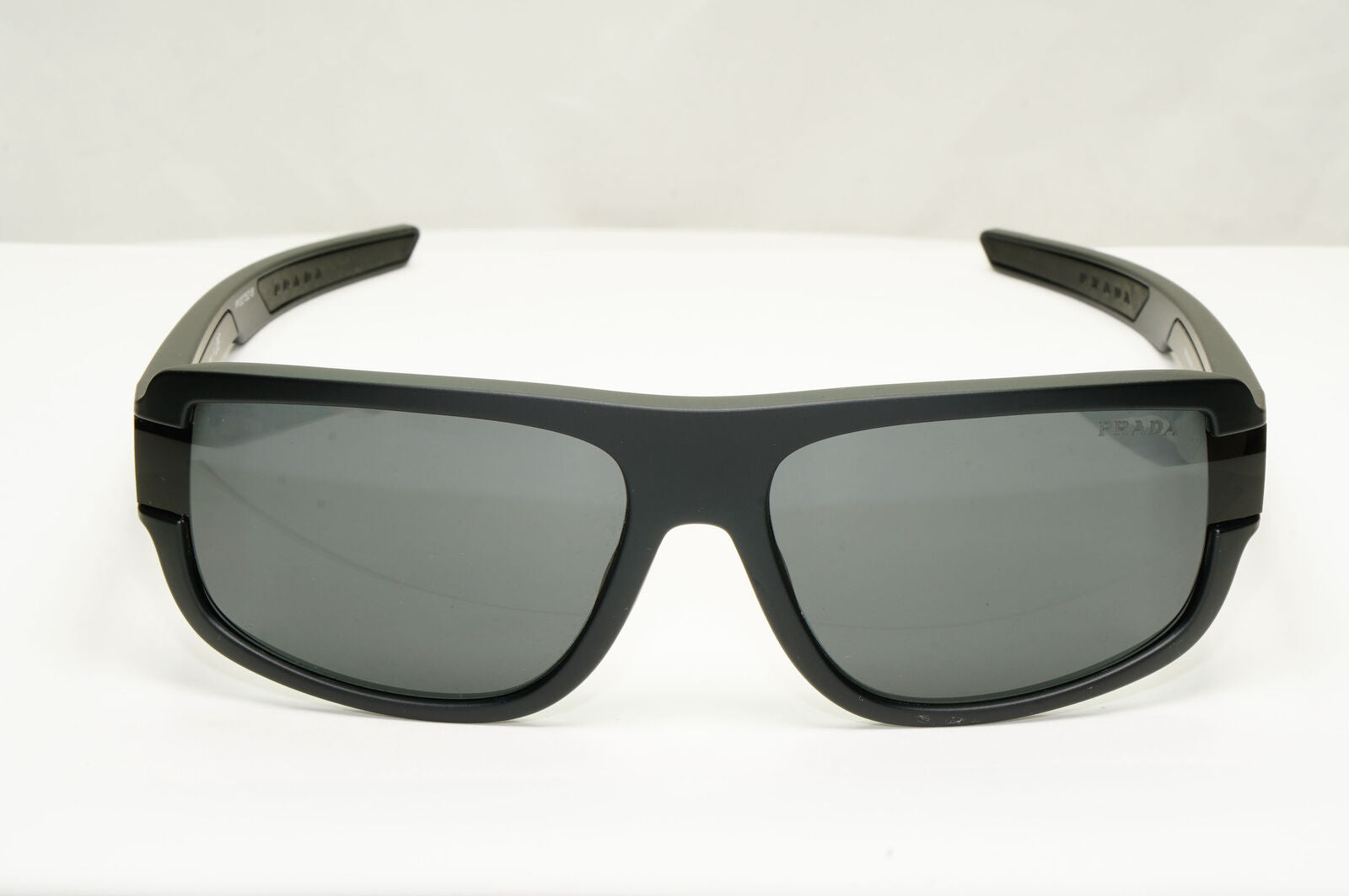 Prada Black Sunglasses Rectangle Rubber Red Stripe Sport PS03WFS SPS 03W DG0-06F