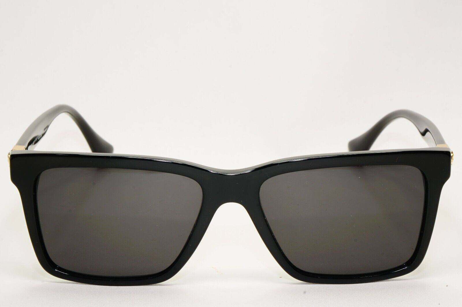 Versace Sunglasses Black Square Glossy Gold Medusa MOD VE 3328 GB1 54mm