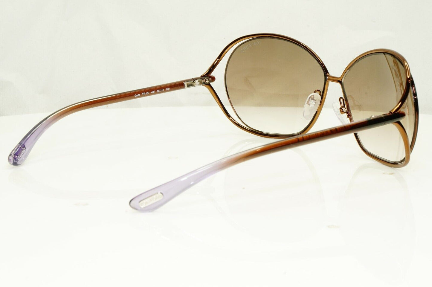 Authentic TOM FORD Womens Sunglasses Shiny Bronze Brown Carla TF157 48F 34462