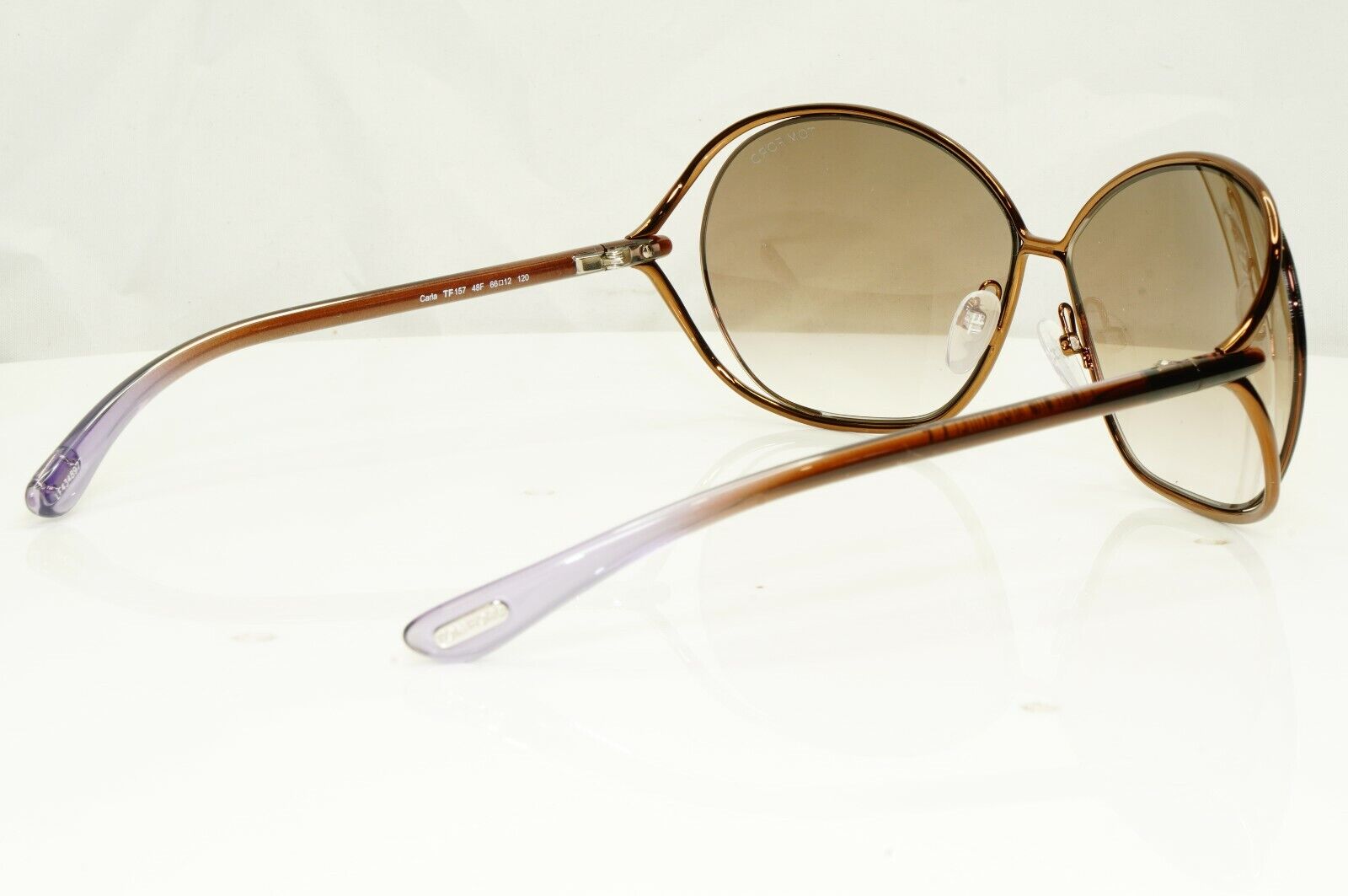 Authentic TOM FORD Womens Sunglasses Shiny Bronze Brown Carla TF157 48F 34462