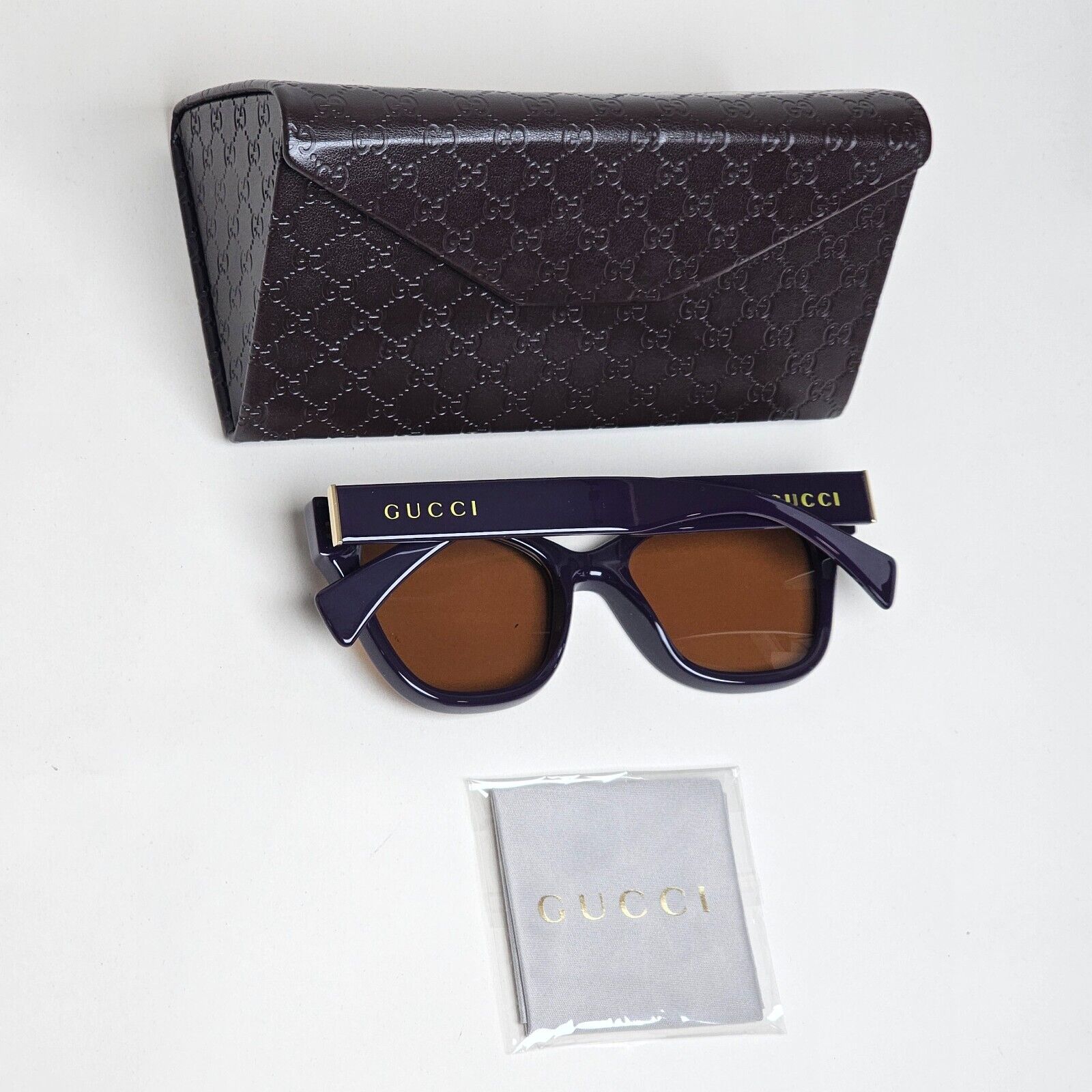 Gucci Sunglasses 2022 Dark Purple Brown Square GG1133S 002 52mm 280125