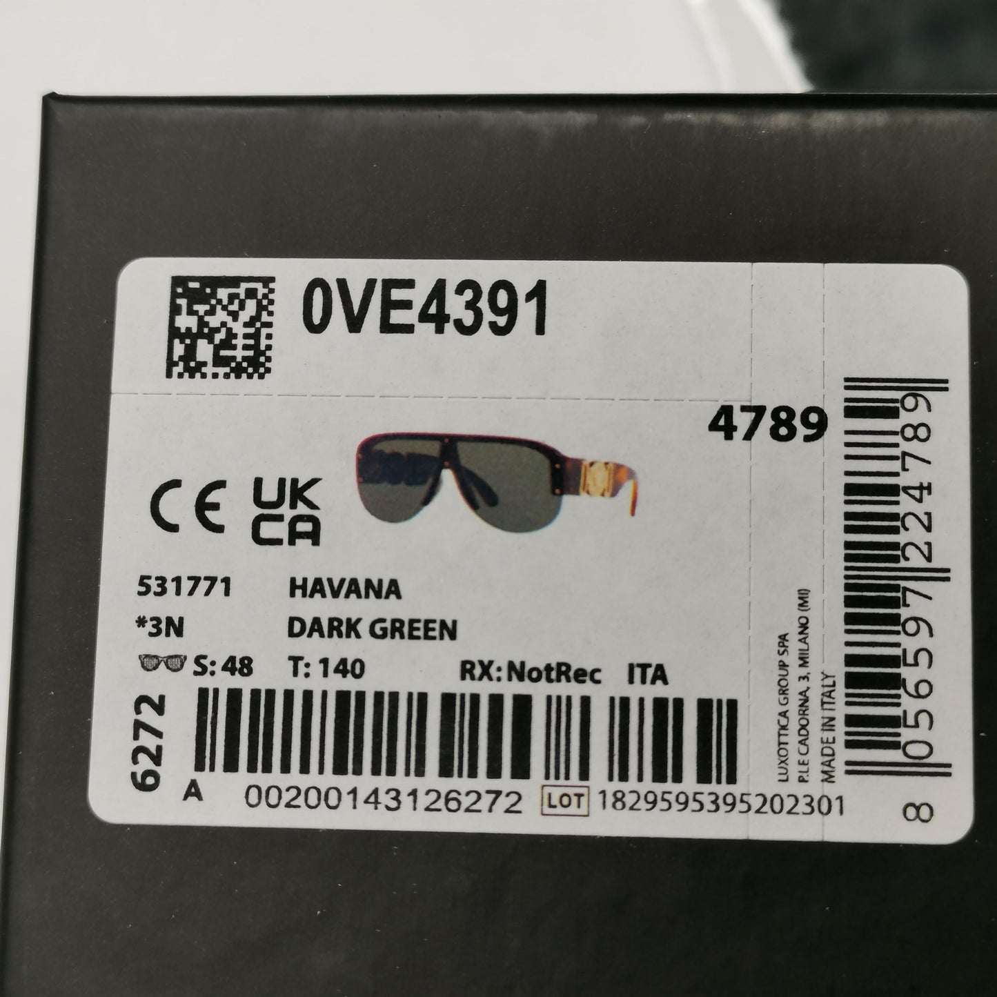 Versace Sunglasses Medusa Shield Brown Gold Green Visor MOD 4391 5317/71