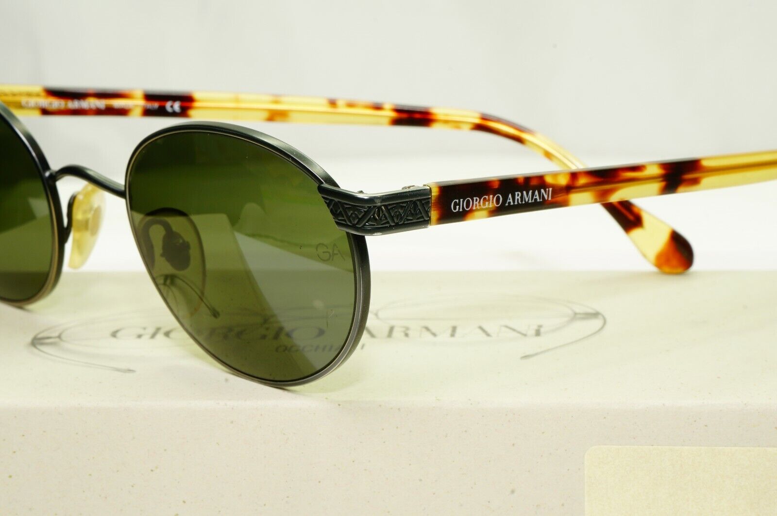 Giorgio Armani 1997 Vintage Sunglasses Gunmetal Brown Green Men 633 840 51mm