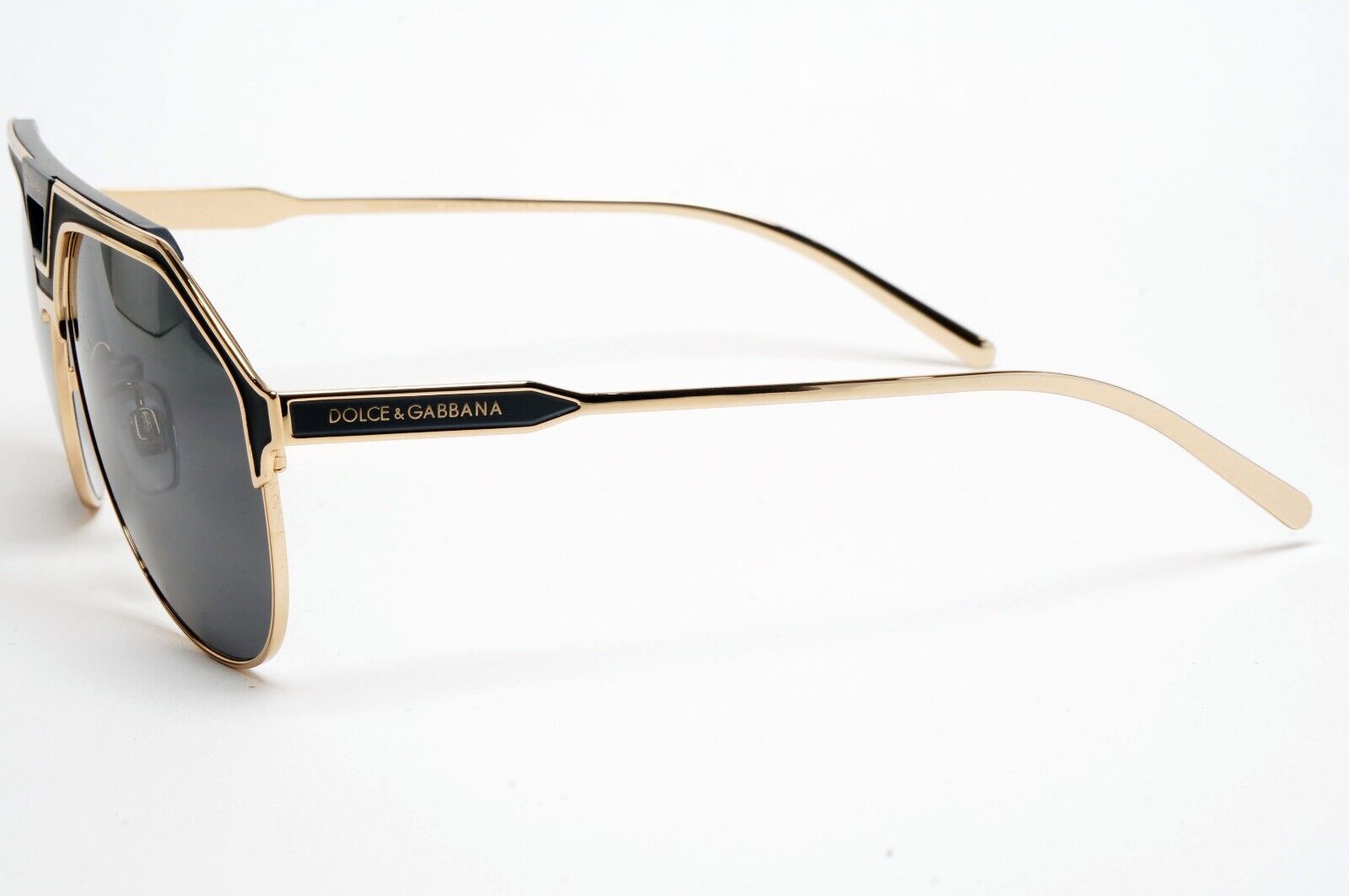 Dolce & Gabbana Sunglasses Pilot Gold Black Metal Navigator DG 2257 1334/87