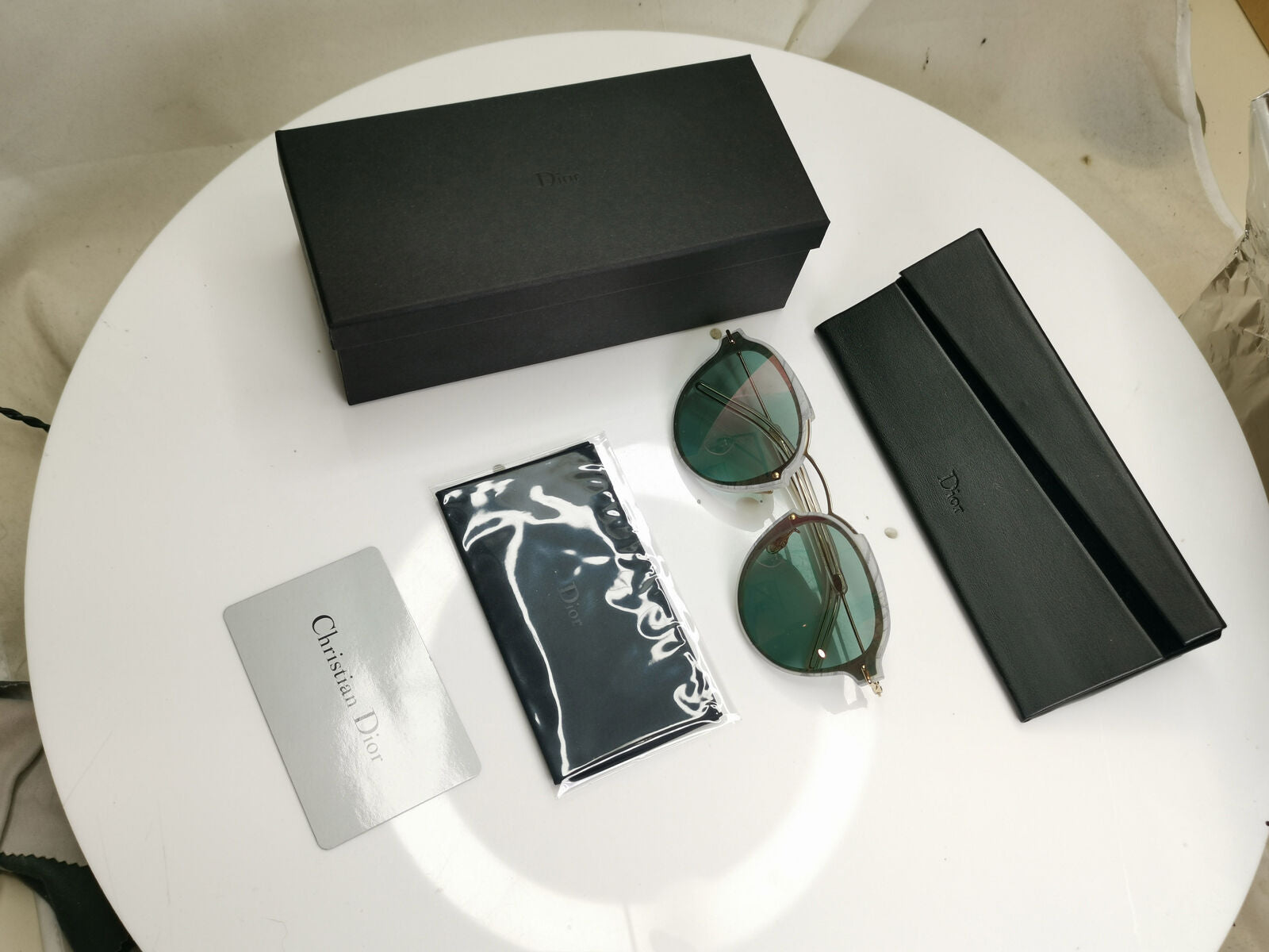 Authentic DIOR Womens Mirror Boxed Sunglasses Gold Square Eclat GBZ0J 29110