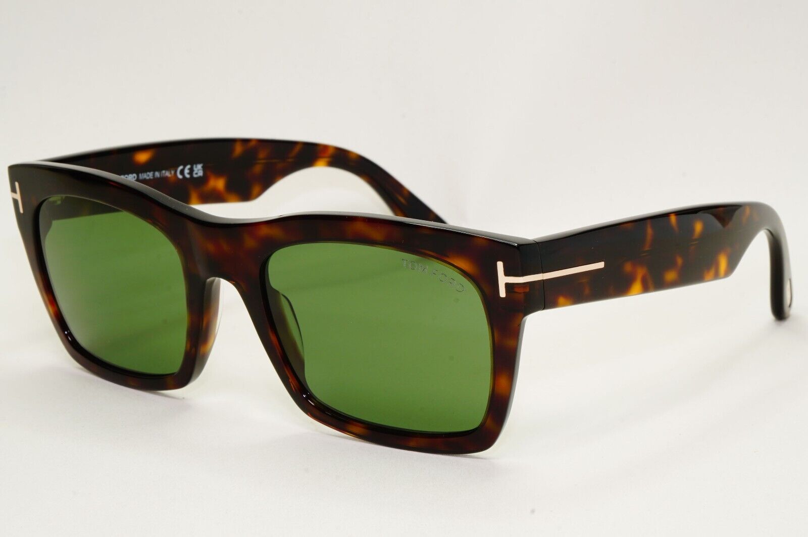 Tom Ford Sunglasses Nico-02 Brown Dark Tortoise Green Square FT1062 TF 1062 52N