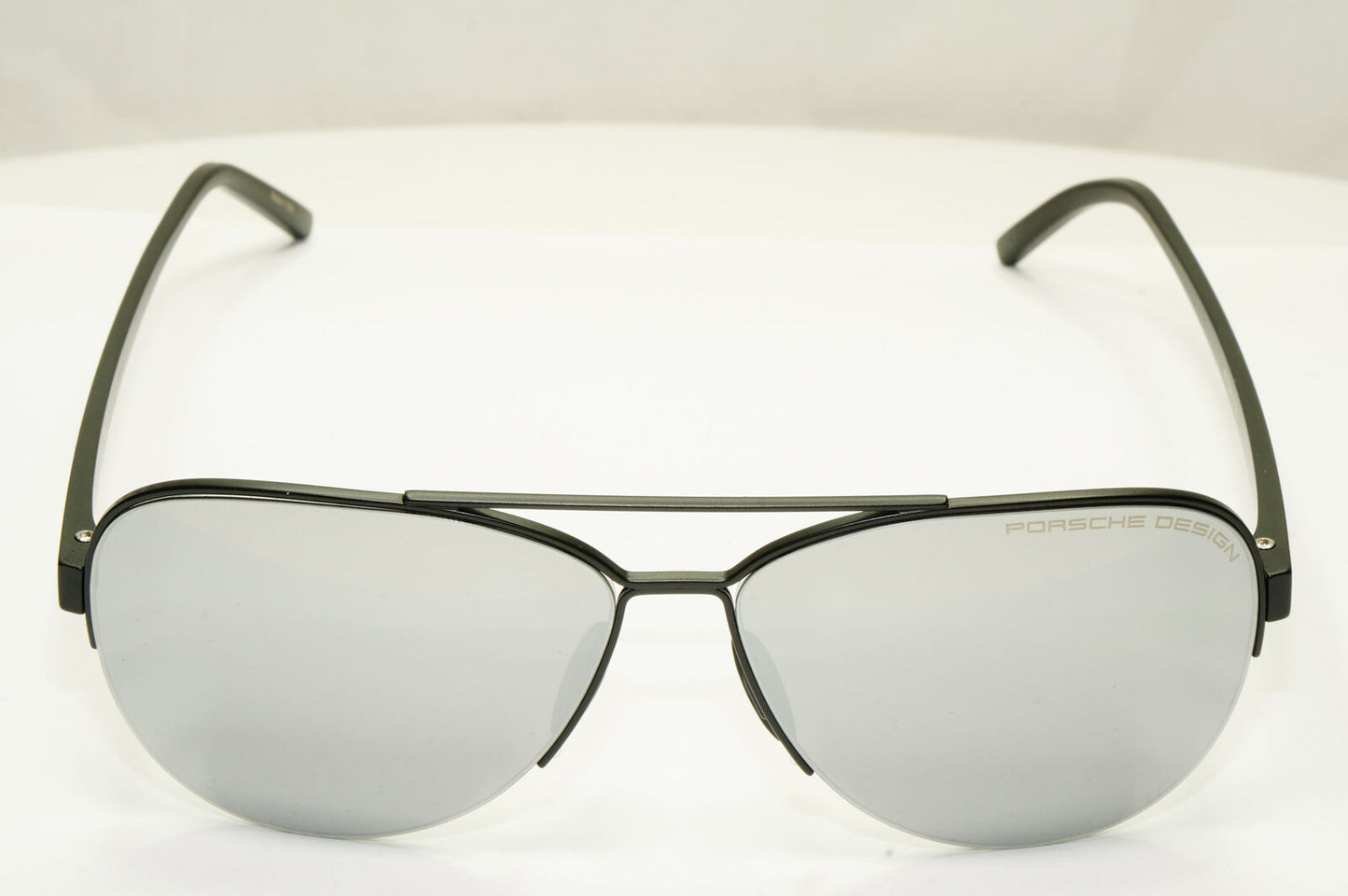 Porsche Design Silver Sunglasses Mirror Black Matte Fashion Pilot Mens P8676 A