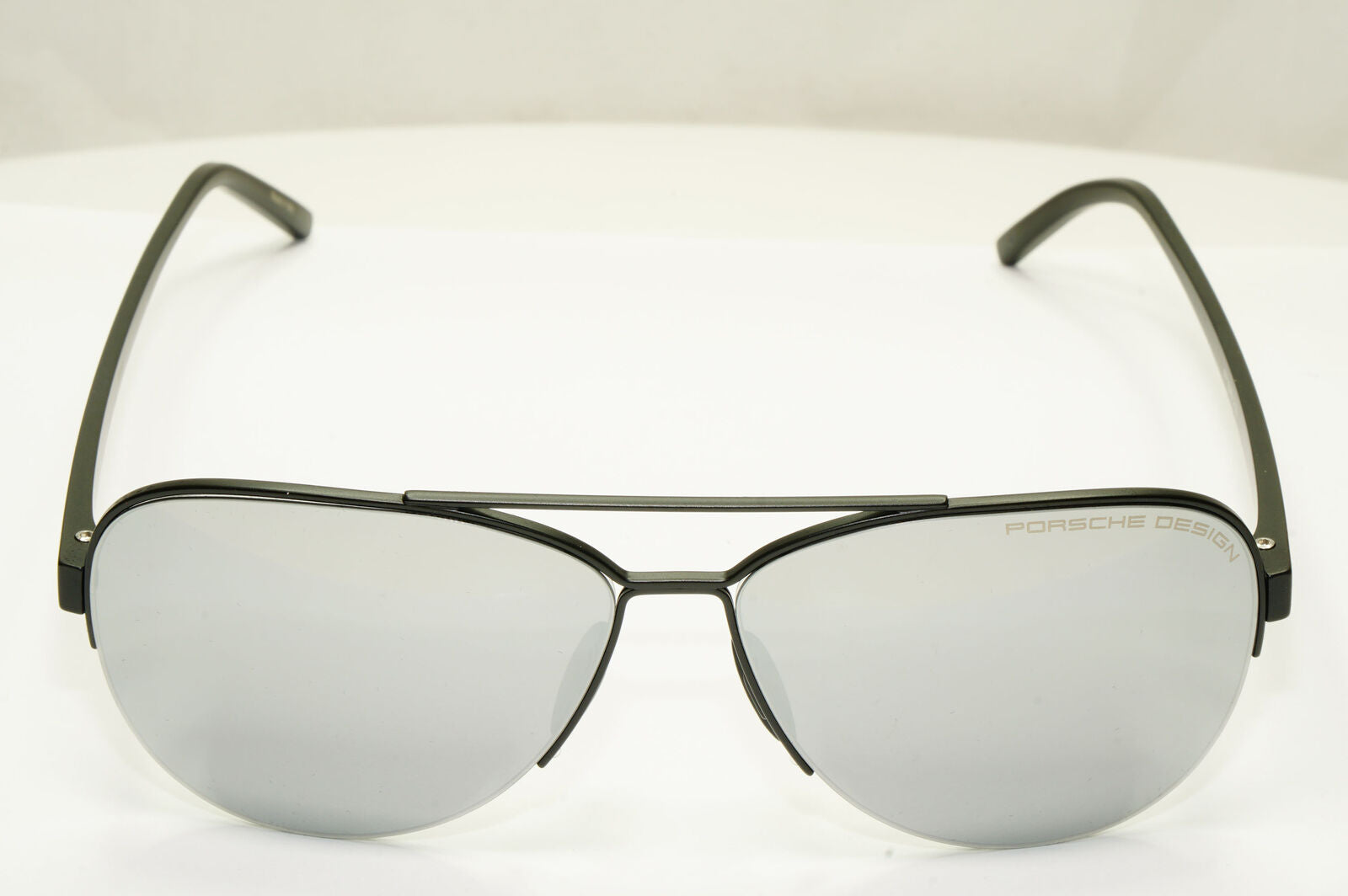 Porsche Design Silver Sunglasses Mirror Black Matte Fashion Pilot Mens P8676 A