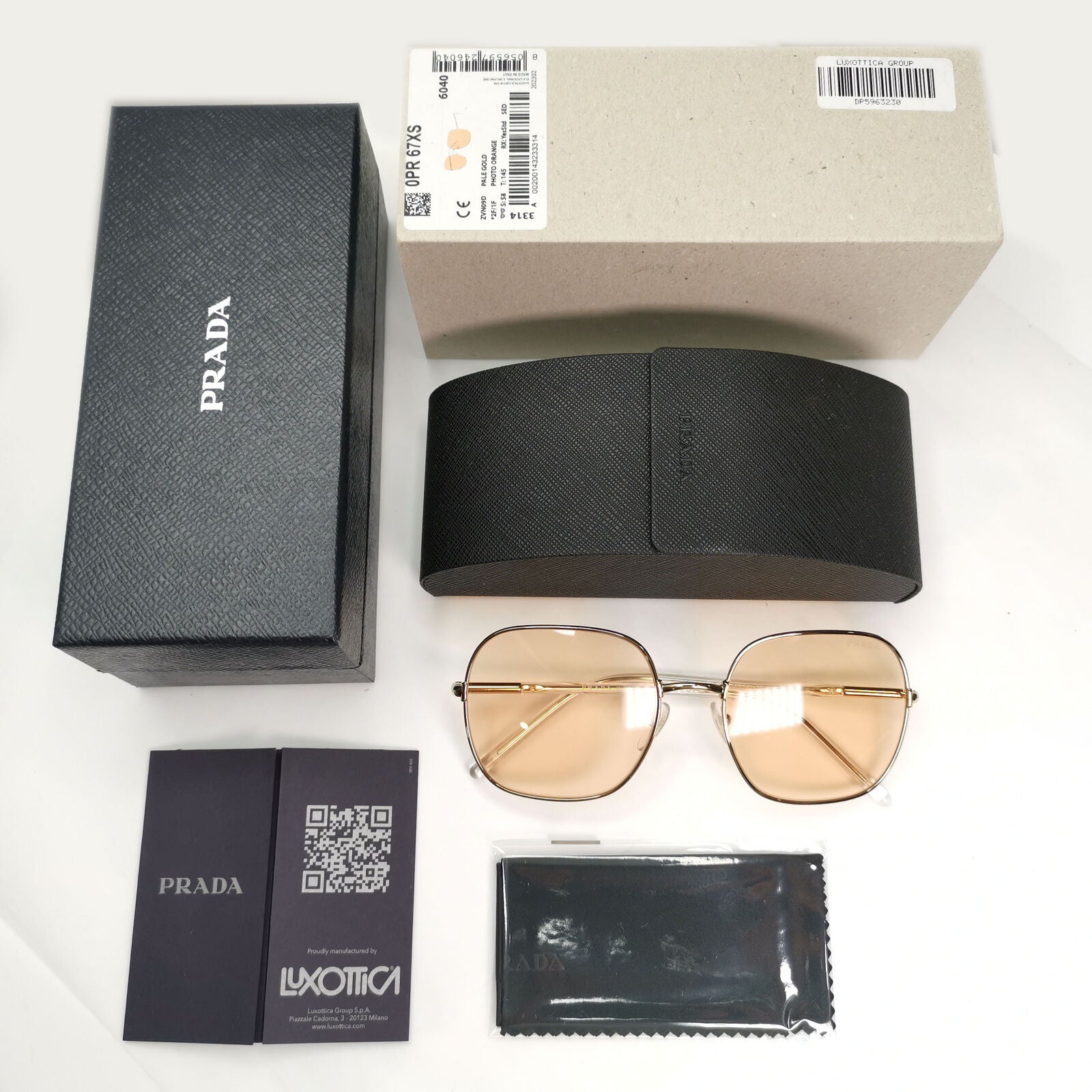 Prada Sunglasses Photochromic Gold Yellow Orange Metal PR67XS SPR 67X ZVN-09D