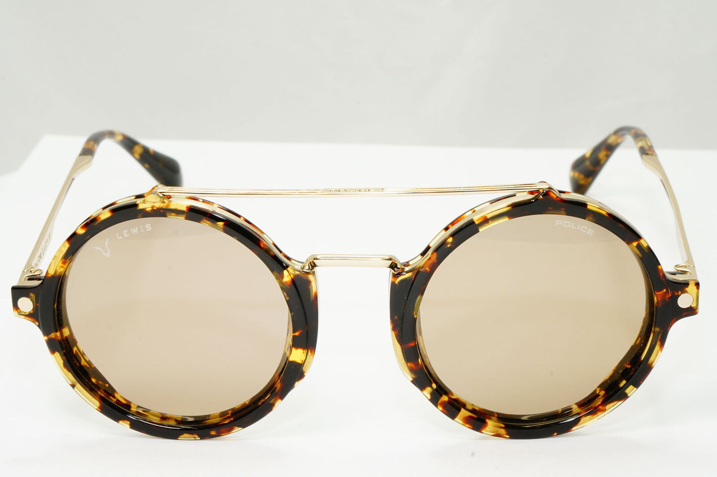 Police Lewis Hamilton F1 Sunglasses Gold Brown Tortoise Round SPL A27 COL 594G