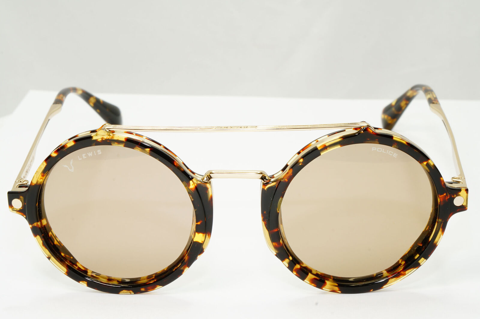 Police Lewis Hamilton F1 Sunglasses Gold Brown Tortoise Round SPL A27 COL 594G