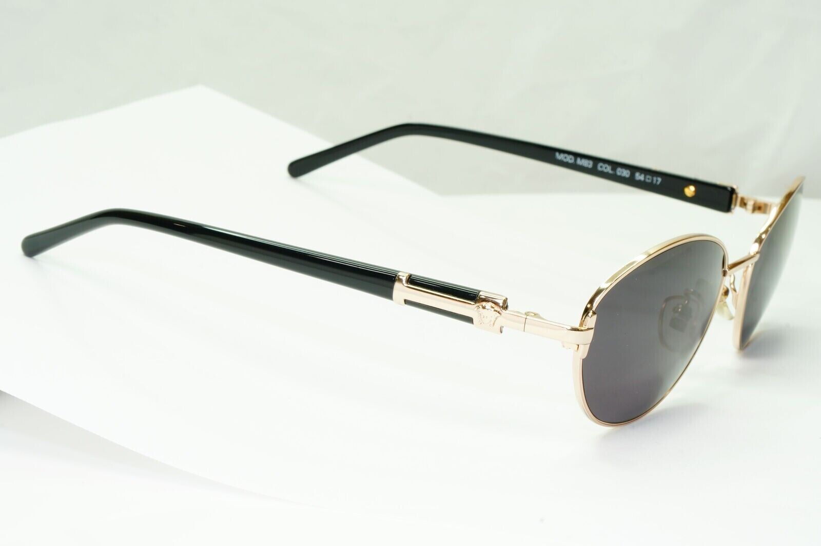 Gianni Versace 1995 Sunglasses Vintage Gold Black Metal Oval MOD M83 COL 030 B