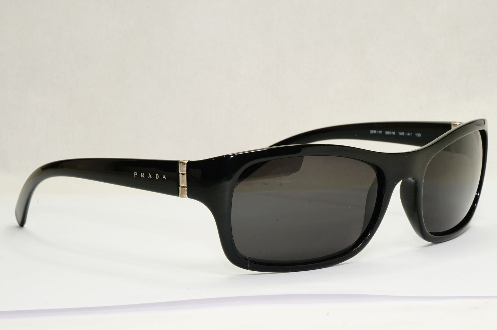 Prada Sunglasses 2005 Vintage Black Square Glossy PR11FS SPR 11F 1AB-1A1 190224
