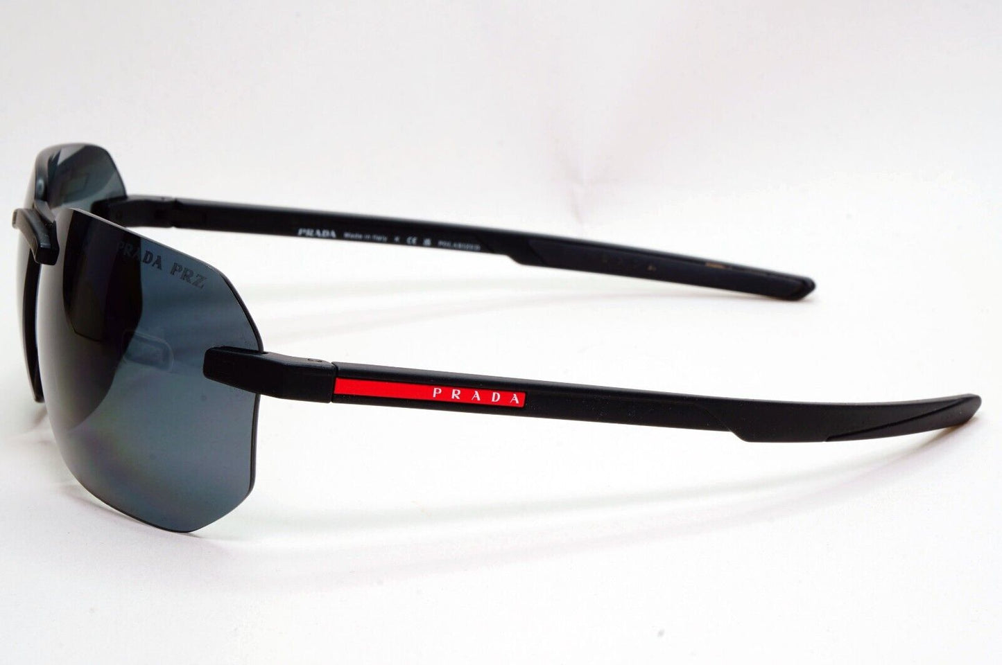 Prada Sunglasses Polarised Black Grey Rimless PS09WS SPS 09W DG0-02G 260724