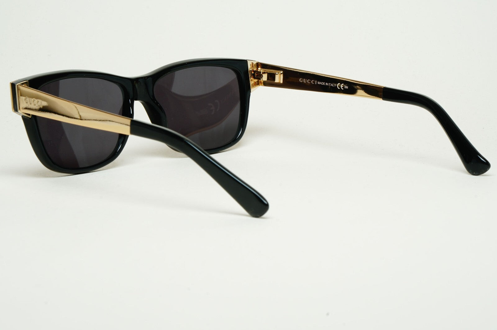 Gucci Sunglasses 2010 Vintage Black Gold Square GG 3719 ANW 53mm