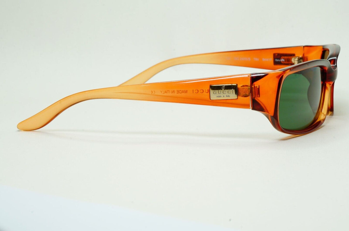 Gucci Sunglasses 1999 Vintage Brown Honey Green Rectangle GG 2455/S T8V 131024