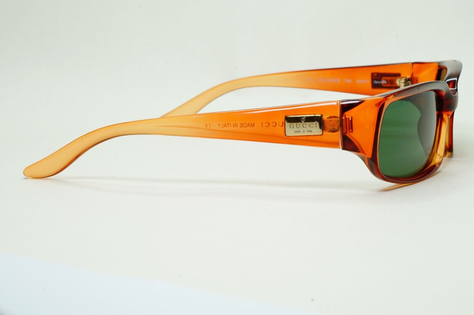 Gucci Sunglasses 1999 Vintage Brown Honey Green Rectangle GG 2455/S T8V 131024