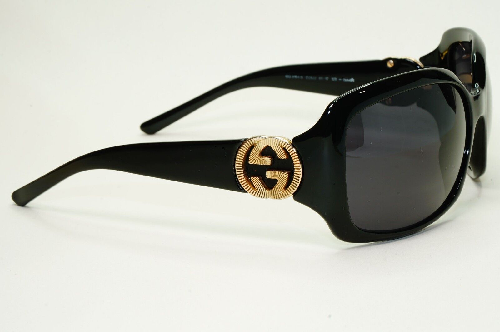 Gucci Sunglasses 2010 Vintage Black Gold Square GG 3164/S D28JJ 61mm 050824