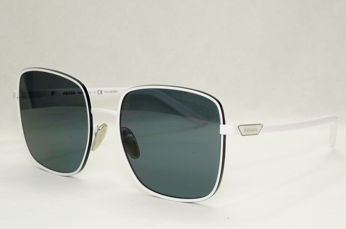 Prada Sunglasses Polarized White Black Grey Oversized PR55YS SPR 55Y 461-5Z1