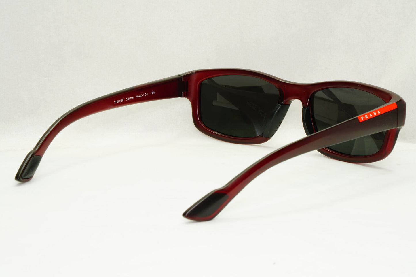 Prada Sunglasses Red Burgundy Black Square Rectangle PS02EV VPS 02E MAZ-1O1 54mm