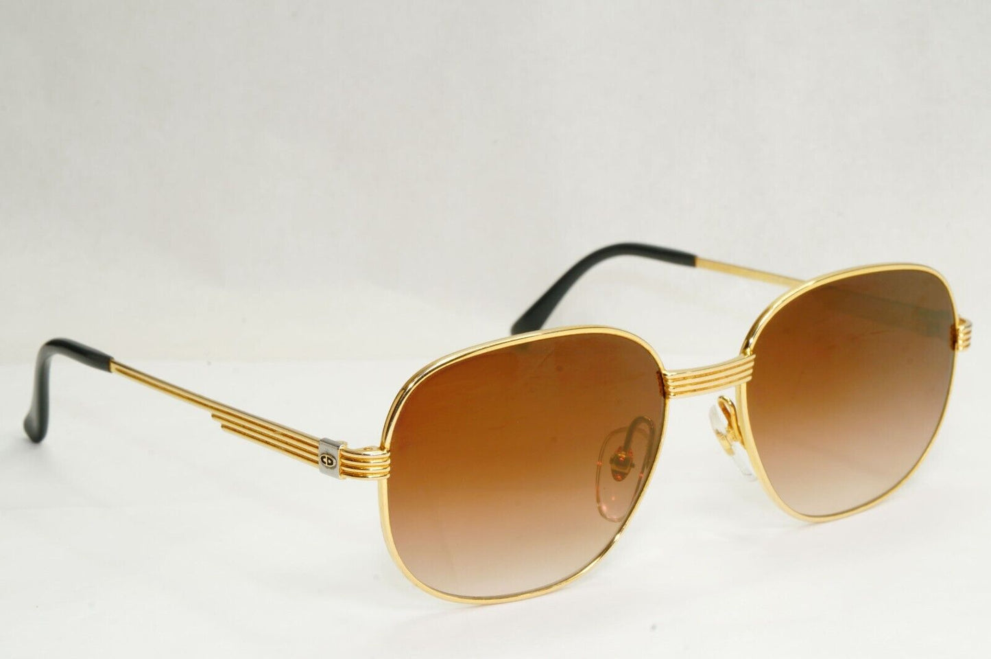Dior Monsieur Sunglasses 1990s Vintage Japan Gold Brown Square 2380 42 270324
