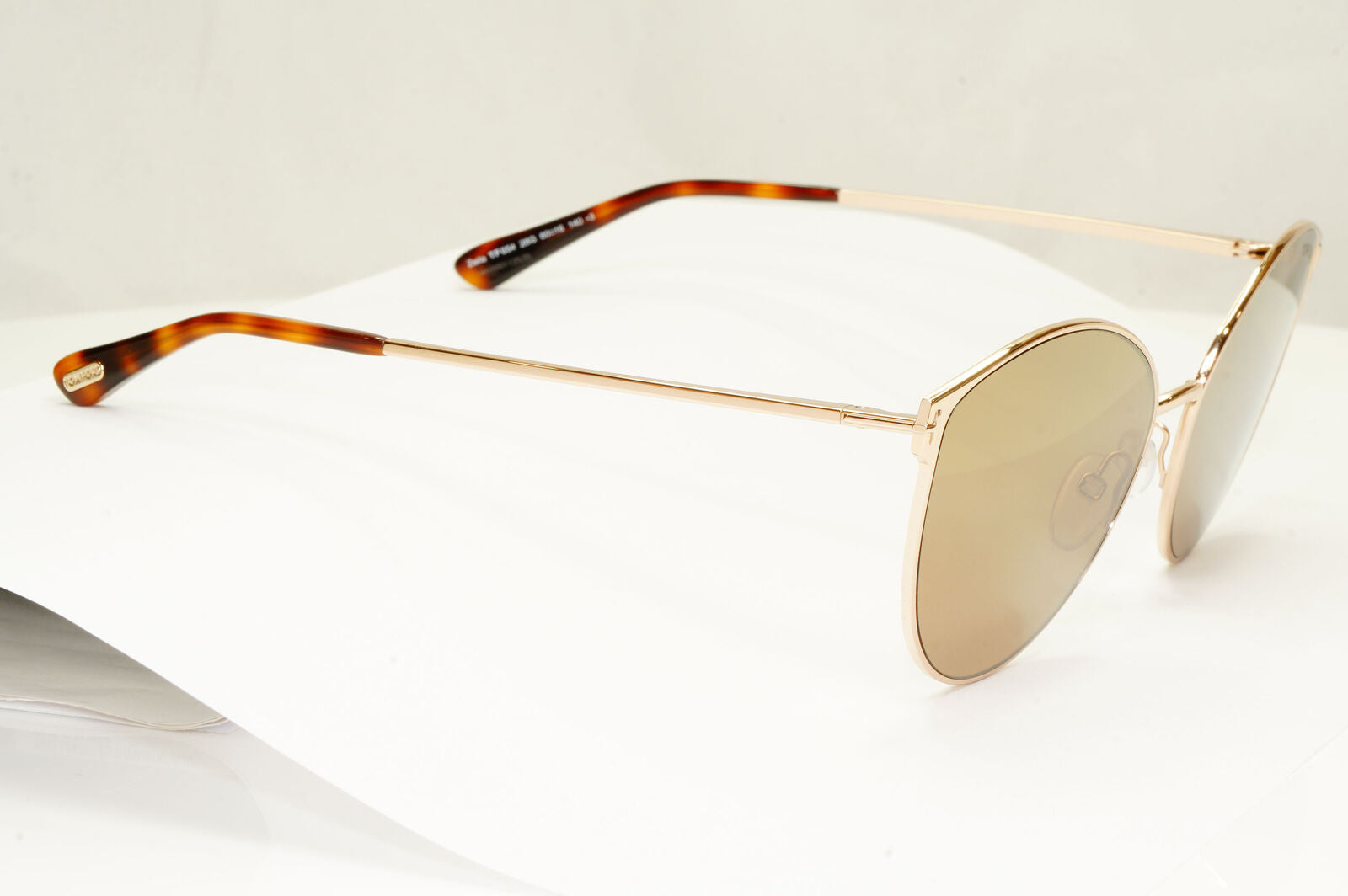Authentic Tom Ford Womens Gold Brown Metal Sunglasses Zeila TF 654 28G