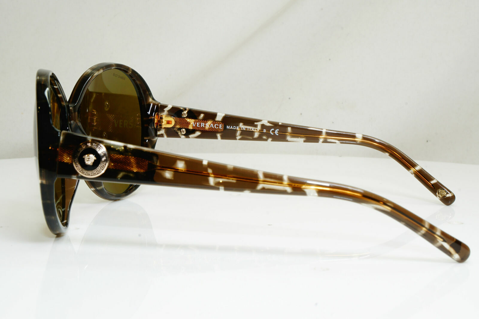 Versace Medusa Gold Marble Brown Oversized Sunglasses Womens 4239 969/73 29421