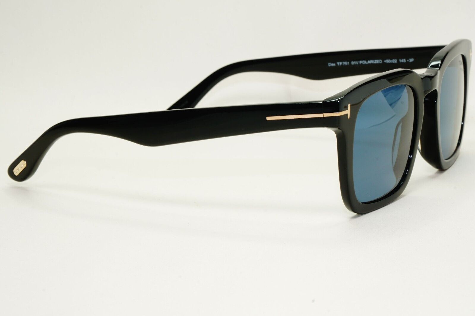 Tom Ford Sunglasses Dax Polarized Black Glossy Square Blue FT0751 TF 751 01V