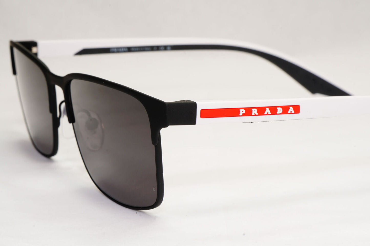 Prada Sunglasses Black White Red Linea Rossa Square PS50PV VPS 50P DG0-1O1 57mm