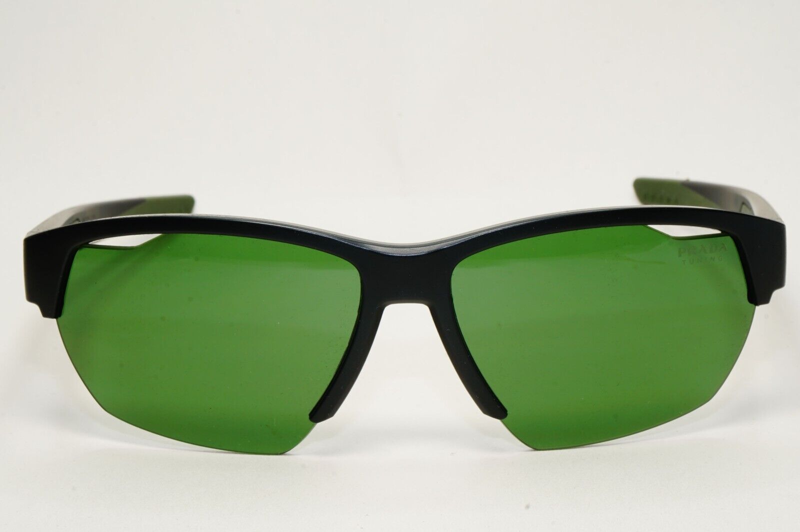 Prada Sunglasses Black Matte Wrap Red Stripe Green Tuning PS03YS SPS 03Y 18G-06U