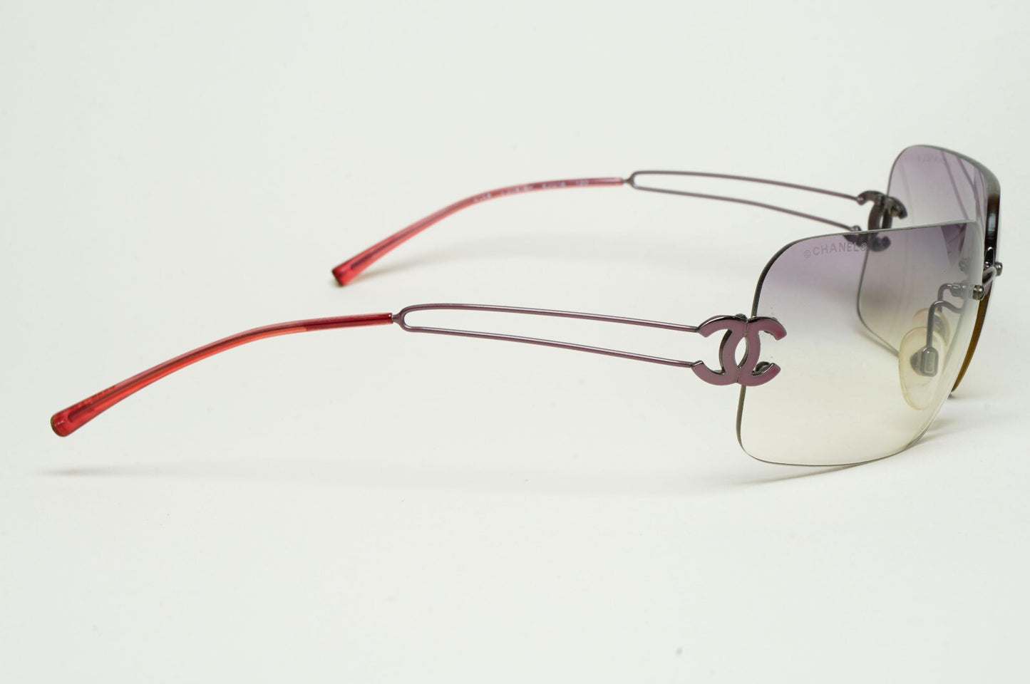 Chanel Sunglasses 2002 Vintage Grey Pale Violet Rimless 4068 c.228/8H 200225
