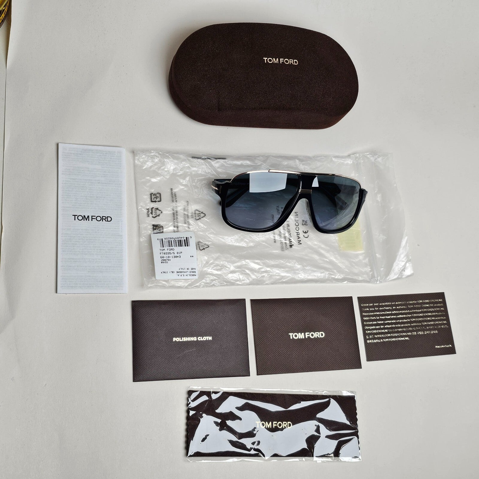 Tom Ford Sunglasses Eliott Black Gold Green Grey Navigator FT0335 TF 335 01P