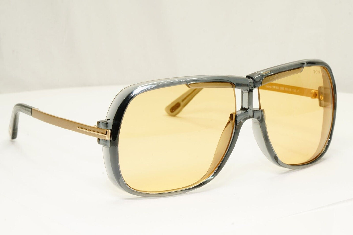 Tom Ford Sunglasses Caine Grey Gold Ochre Yellow Square Caine FT0800 TF 800 20E