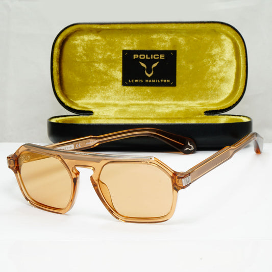 Police Lewis Hamilton F1 Sunglasses Brown Transparent Honey SPL E15 COL D67G 33