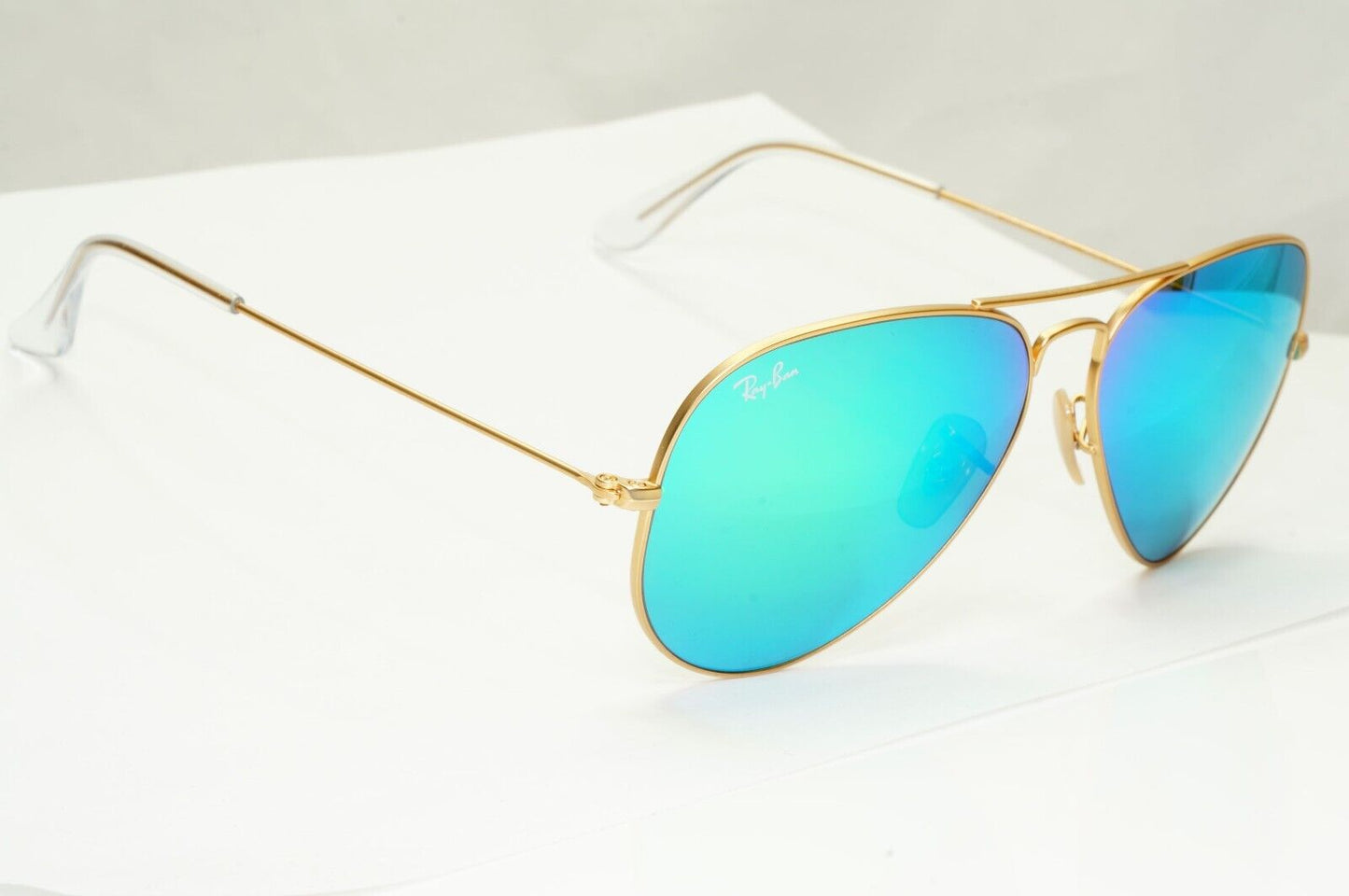 Ray-Ban Sunglasses Aviator Green Mirror Matte Gold Flash RB 3025 112/19 58mm