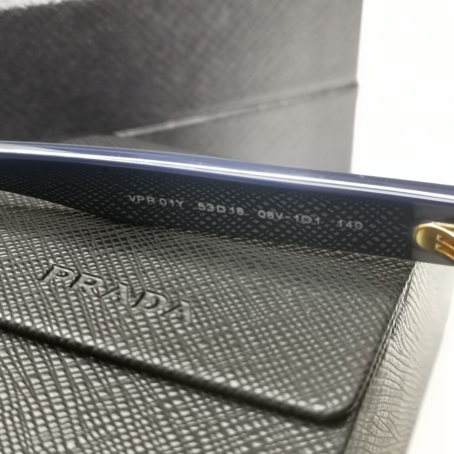 Prada Sunglasses Black Blue Square Fashion PR01YV VPR 01Y 08V-1O1 53mm