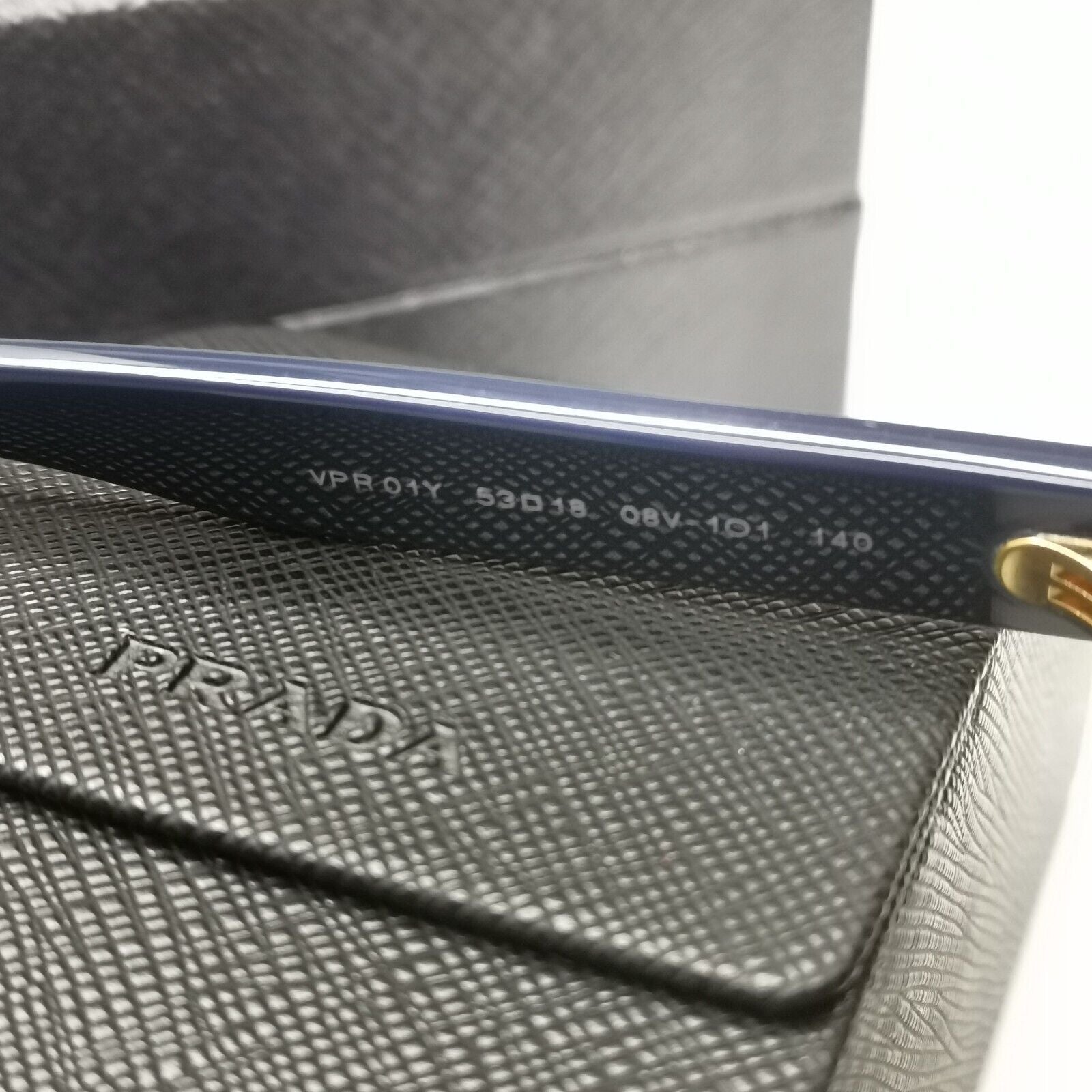 Prada Sunglasses Black Blue Square Fashion PR01YV VPR 01Y 08V-1O1 53mm
