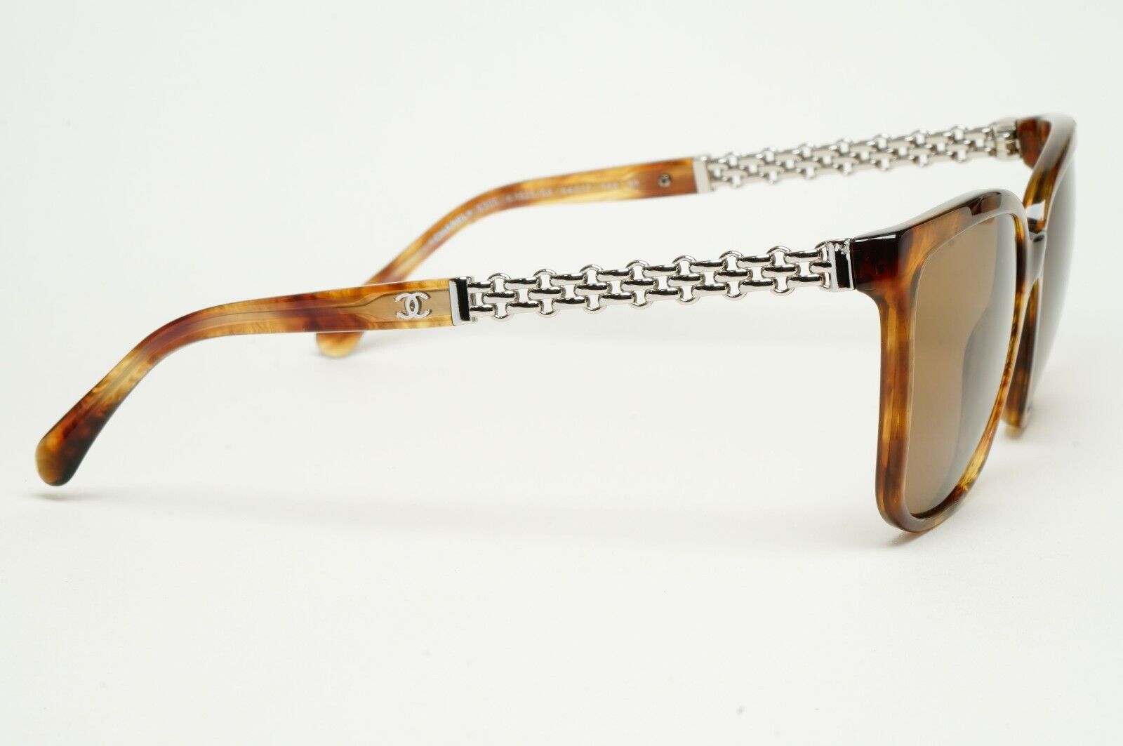 Chanel Sunglasses Chain Brown Tortoise Silver Square 5325 c.1525 54mm 261124