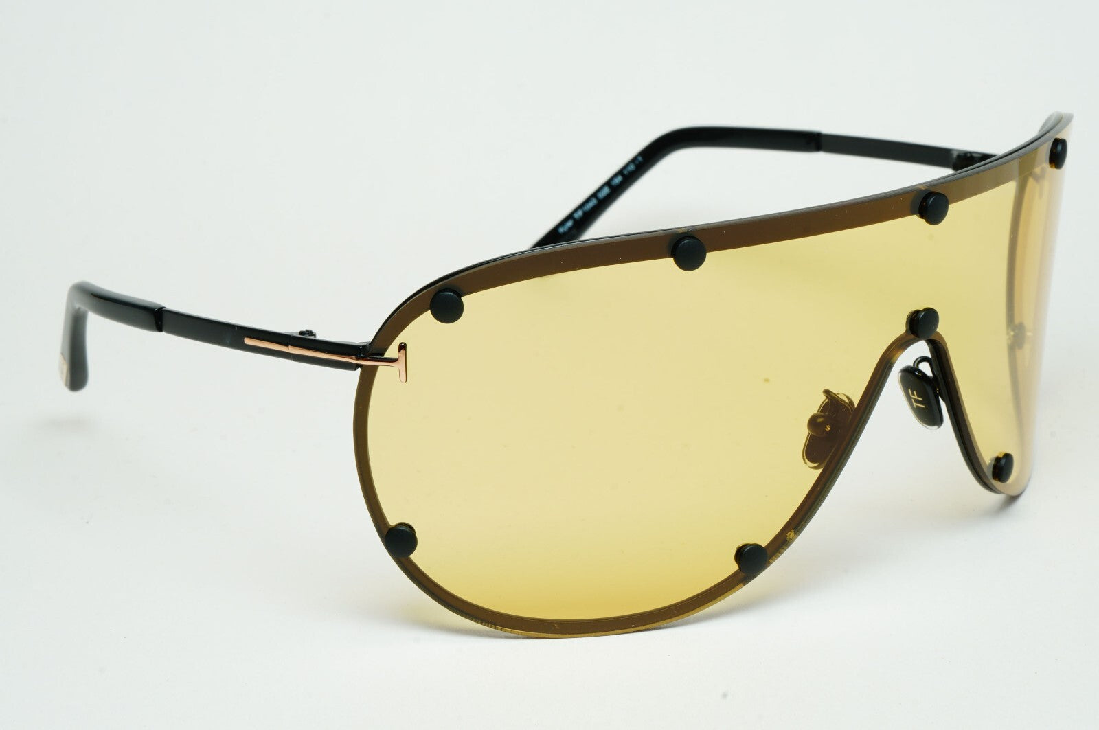 Tom Ford Sunglasses Kyler Black Yellow Visor Shield Large FT1043 TF 1043 02E
