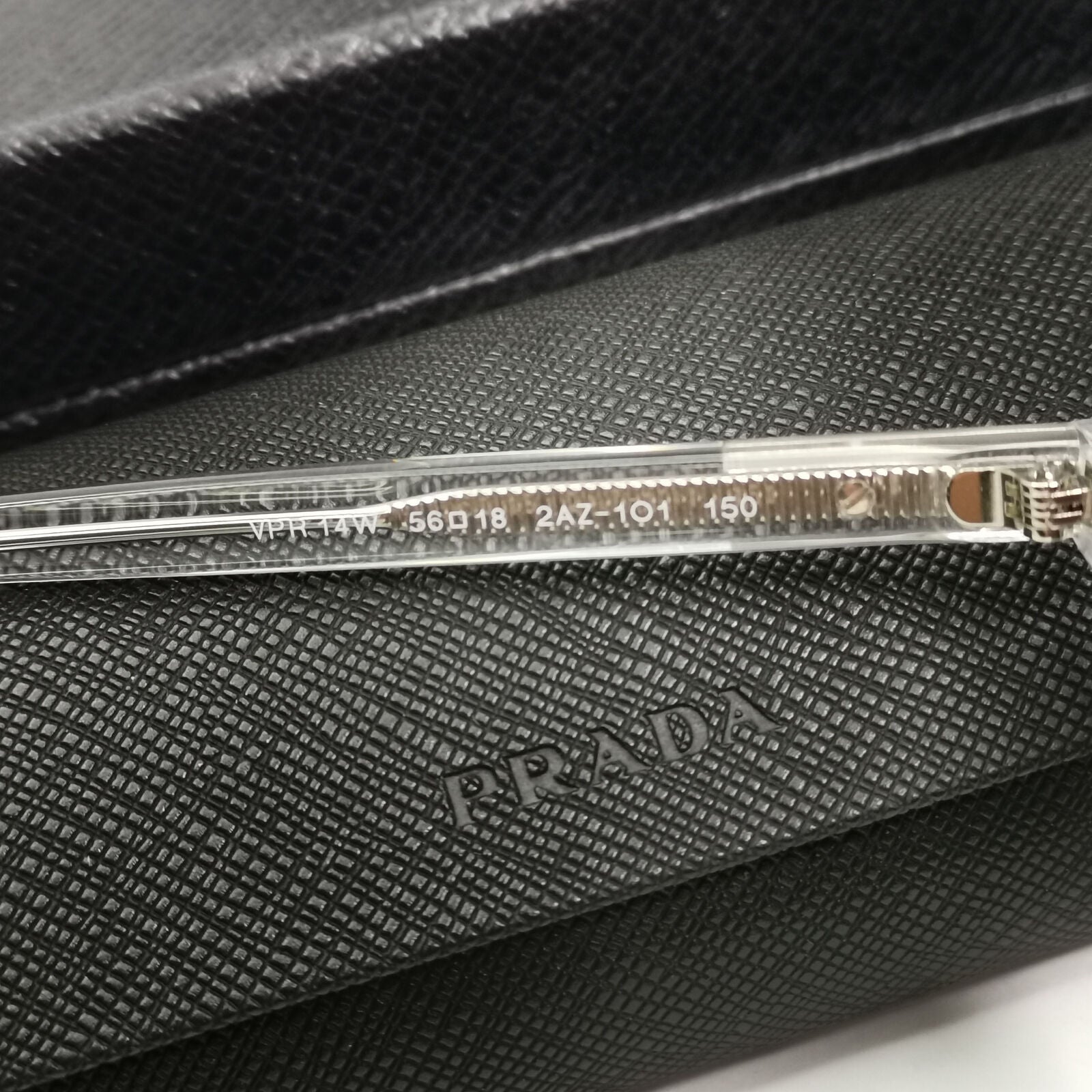 Prada Sunglasses Black Transparent Crystal Square PR14WV VPR 14W 2AZ-1O1 56mm