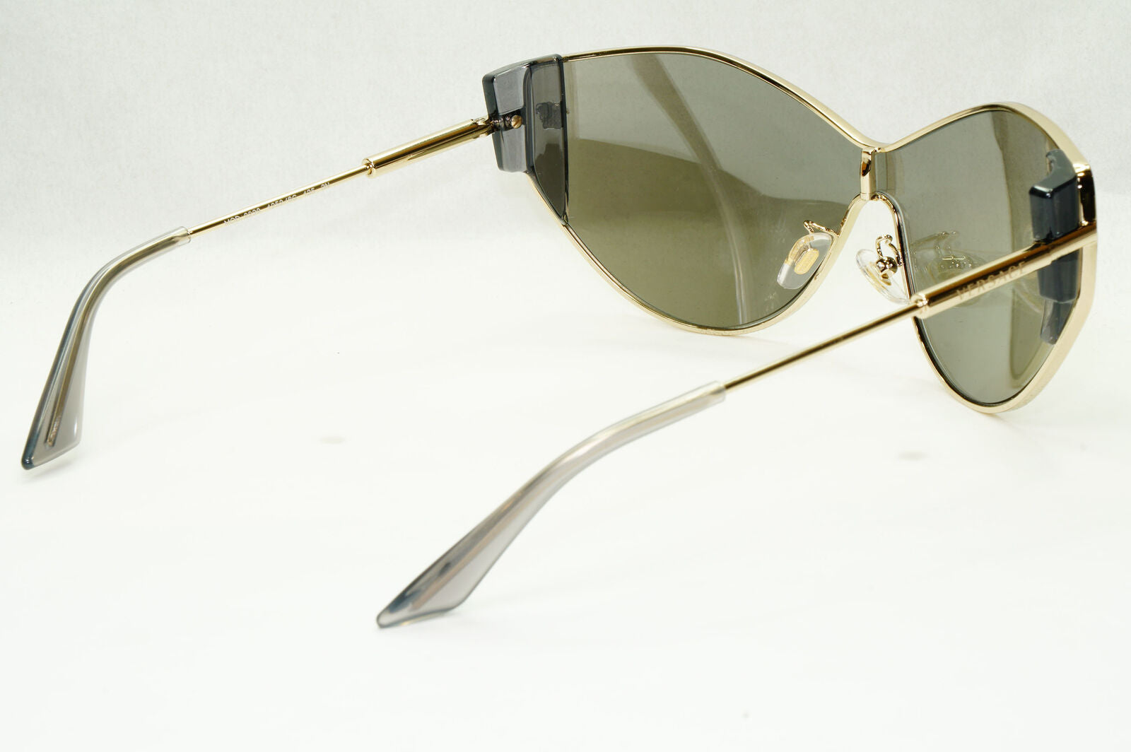 Versace Sunglasses Silver Gold Medusa Shield Mirror Visor MOD 2239 1252/6G