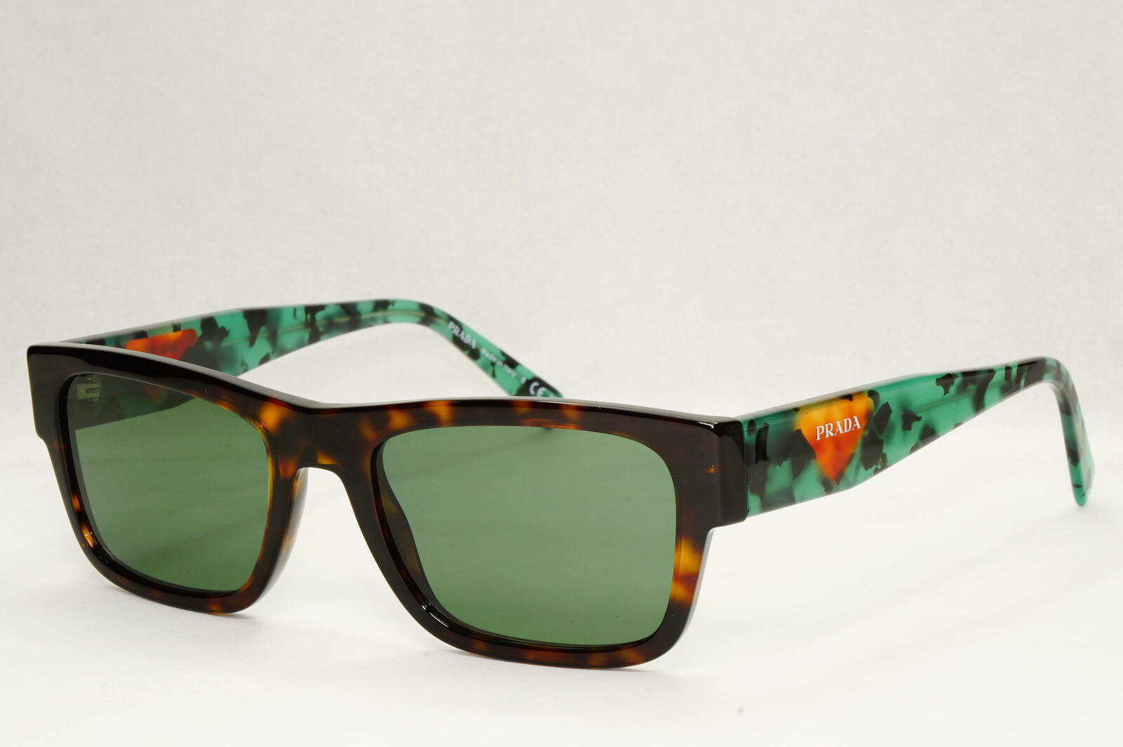 Prada Sunglasses Green Lens Brown Havana Tortoise PR15YV VPR 15Y 23B-1O1 52mm