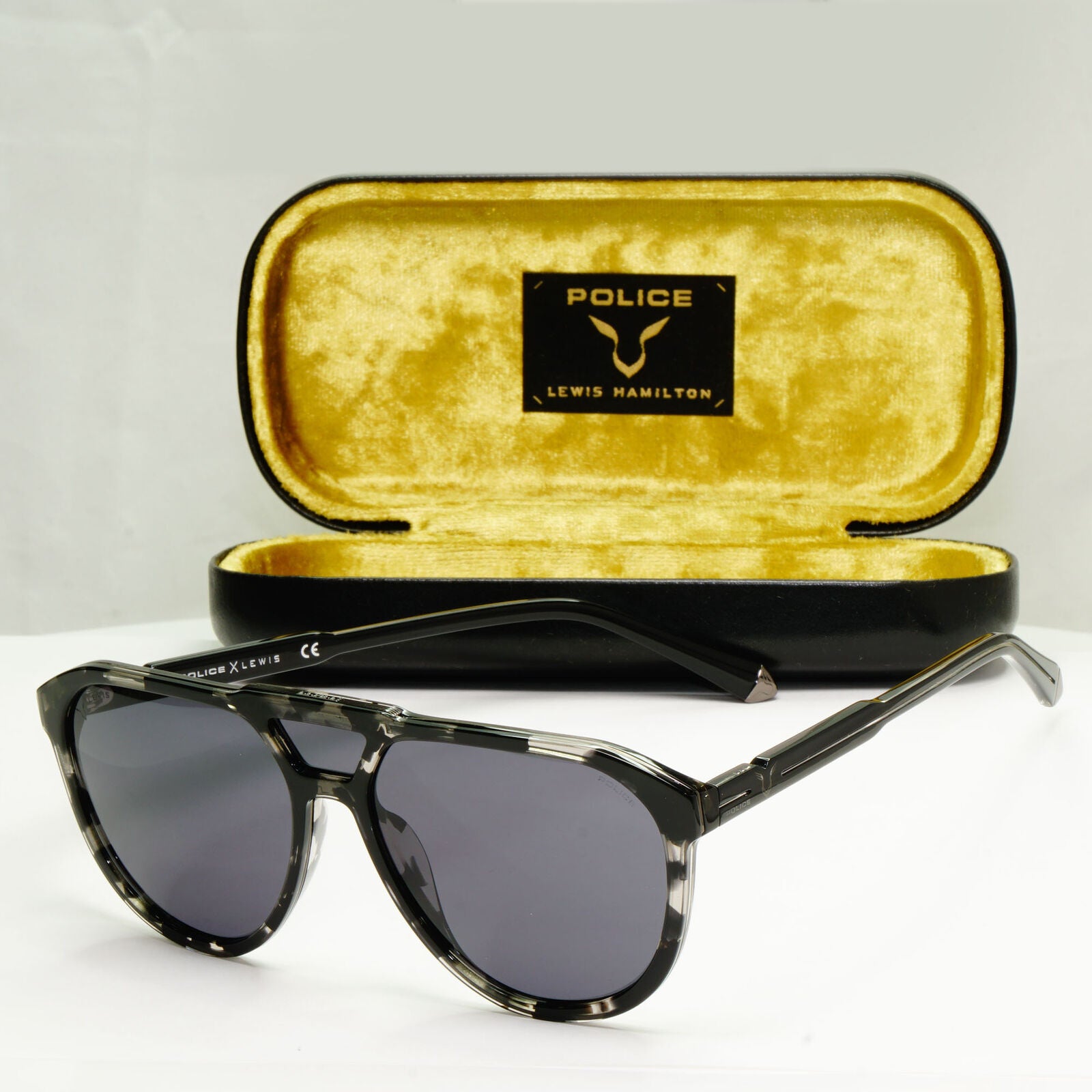 Police Lewis Hamilton F1 Sunglasses Black Grey Marble Pilot 22 SPL C50 COL 096N