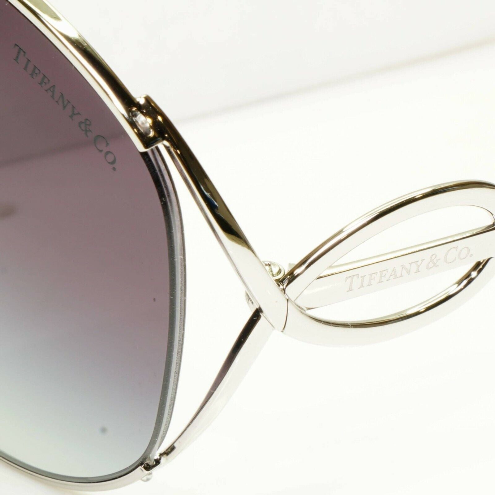 Tiffany & Co Silver Grey Fade Infinity Large Womens Sunglasses TF 3065 6001/3C