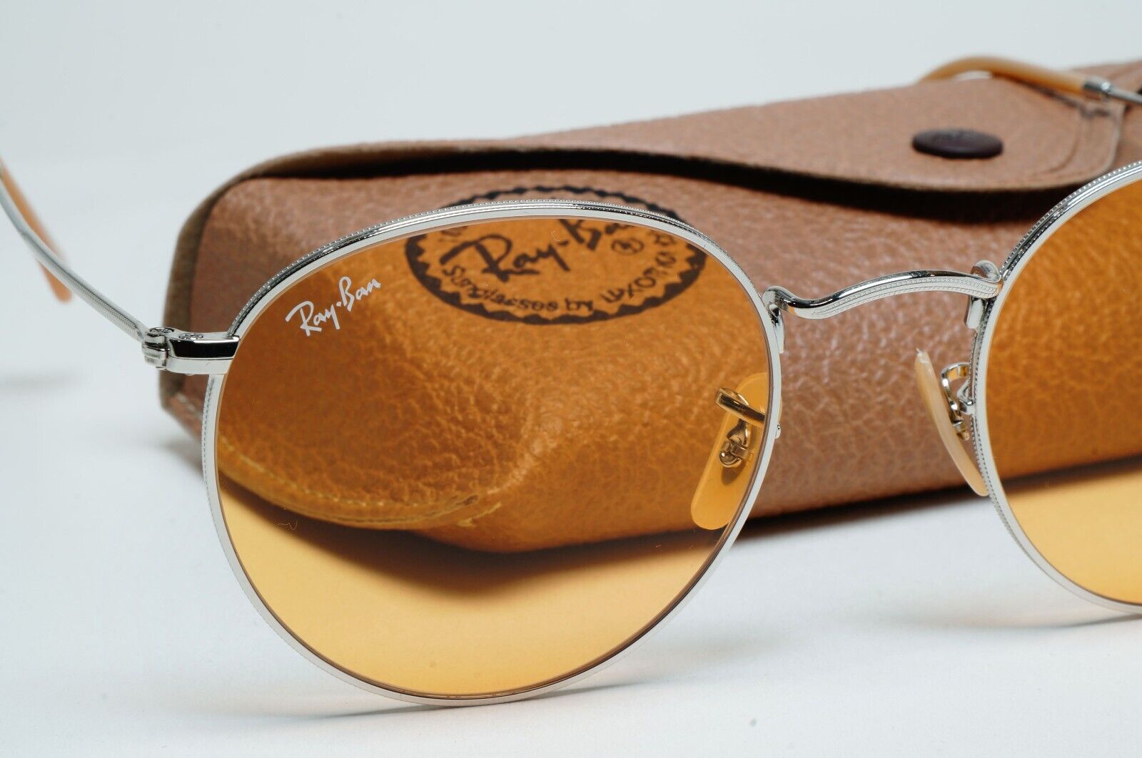 Ray-Ban Sunglasses Evolve Photochromic Silver Yellow Round Metal RB 3447 9065/V9