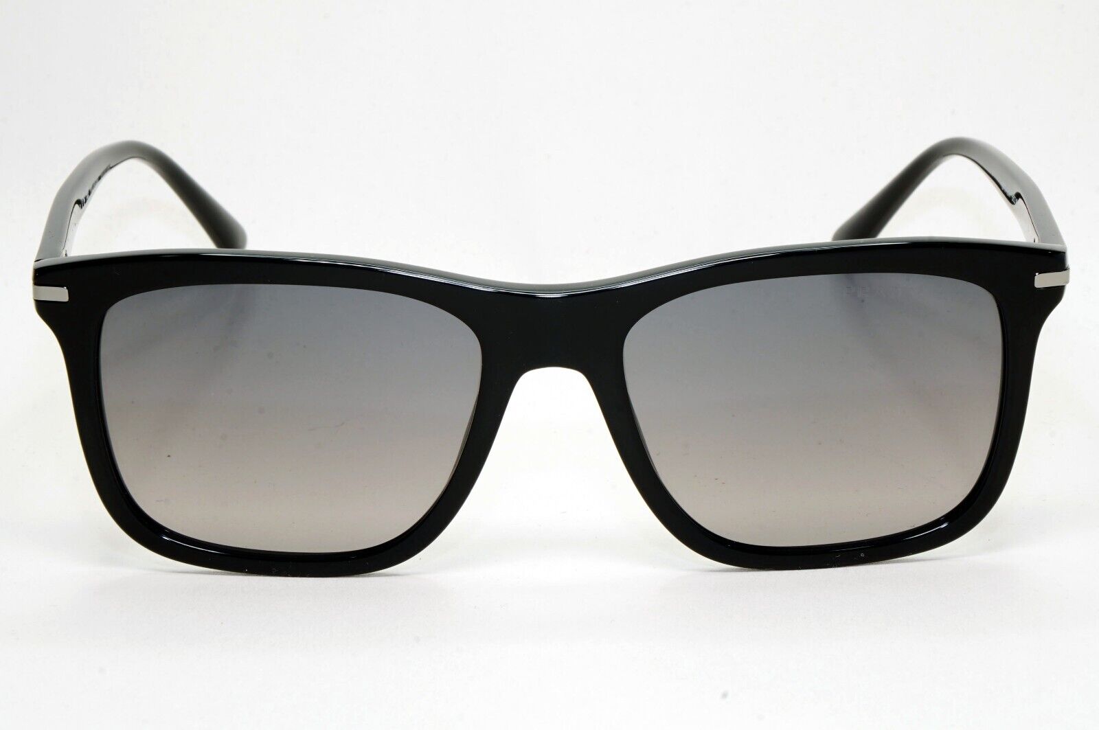 Prada Sunglasses Black Grey Polarized Glass Lens Square PR18WS SPR 18W 1AB-09G