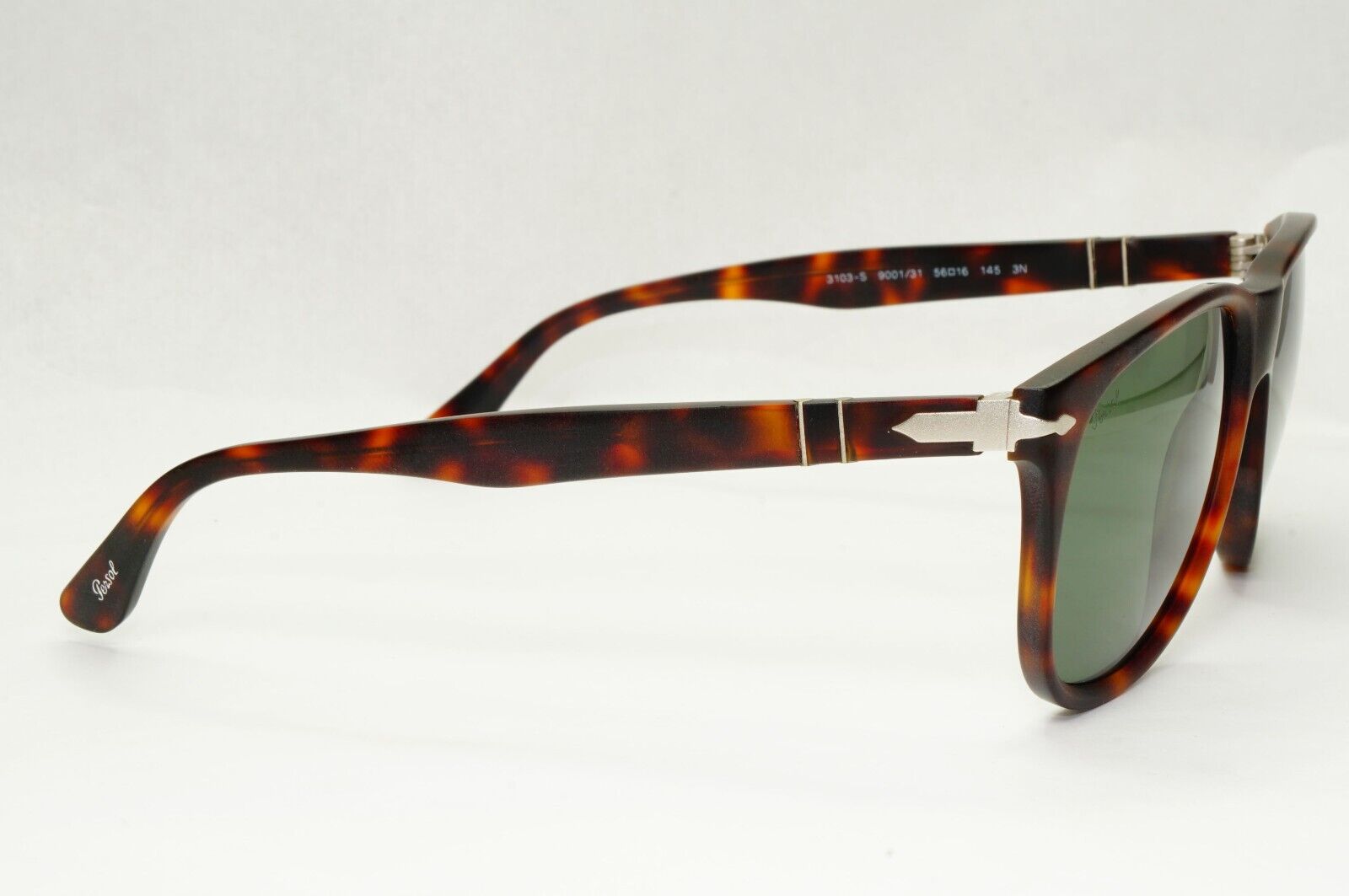 Persol Sunglasses 2014 Brown Tortoiseshell Green Square 3103-S 9001/31 56mm