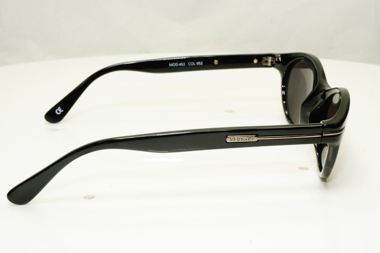 Gianni Versace 1996 Mens Unisex Vintage Glossy Black Sunglasses MOD 453 COL 852