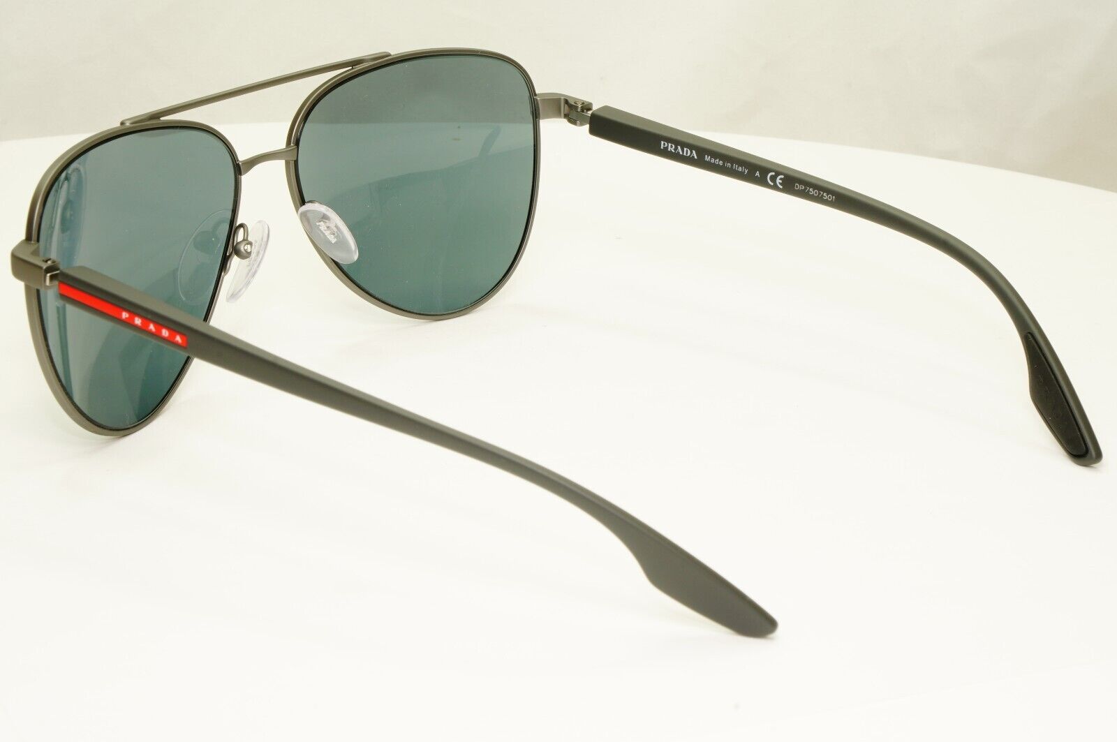 Prada Grey Mirror Sunglasses Pilot Gunmetal Silver Mens SPS 52W PS52WS DG1-07G