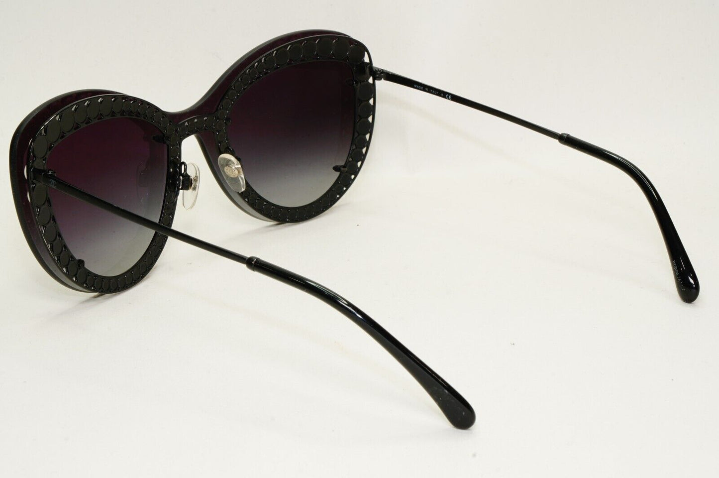 Chanel Sunglasses Pearl Black Grey Gradient Smoke Shield Visor 4236-H c.101/S6